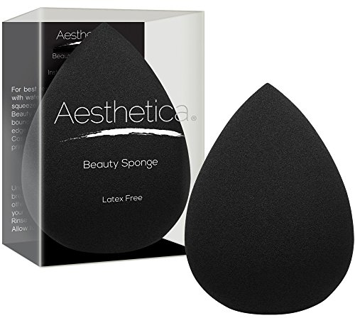 Aesthetica Cosmetics Beauty Sponge Blender - Latex Free and Vegan Makeup Sponge Blender - For Powder, Cream or Liquid Application - One Piece Make Up Sponge