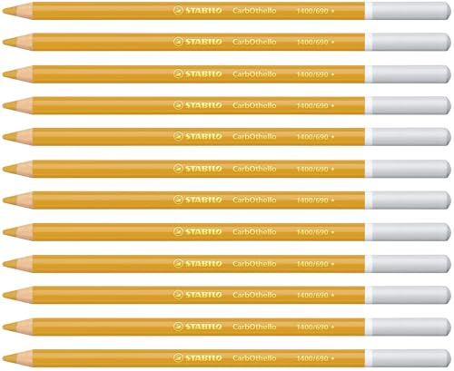STABILO CarbOthello - Chalk-Pastel Pencil | Pack of 12 - Golden Ochre