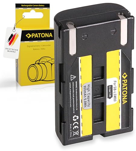 PATONA SB-LSM80 Akku 800mAh Ersatzakku kompatibel mit Samsung Camcorder SC-D263 D351 D352 D353 D354 D355 D371 D372 D375 D453 D455 D457 D963 VP-D351 D352 D361 D362 D363 SB LSM80 LSM-80