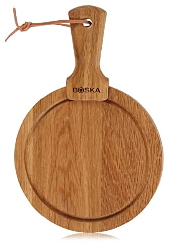 BOSKA Servierbrett Rund Friends S/authentisches Design / 16 cm/Holz/Braun / 245 x 160 x 20 mm