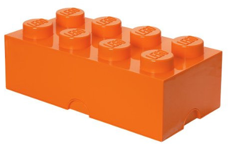 LEGO Lizenzkollektion 40041753 - The Movie stapelbare Aufbewahrungsbox, 8 Noppen, orange