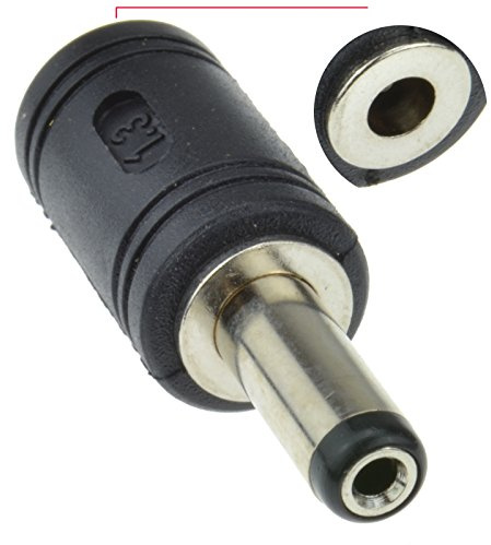 kenable DC Power Jack Converter Adapter 3.5mm x 1.3mm Female Socket to 5.5mm x 2.1mm Male Plug In-Line CCTV Black