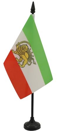 AZ FLAG - Tischflagge Iran Alt - 15x10 cm - Iranische Tischfahne 10 x 15 Cm - Flaggen