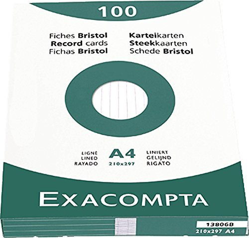 Brause Karteikarte A4 13806 liniert weiss VE100, Hersteller: Brause
