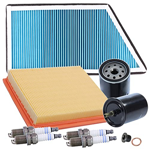Inspektionspaket SET D 1x Ölfilter 1x Luftfilter 1x Innenraumfilter 1x Kraftstofffilter 4x Zündkerze 1x Ölablass-Schraube 1x Dichtring für Ölablass-Schraube
