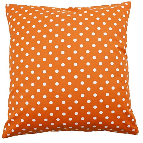 Hans-Textil-Shop Kissenbezug Punkte 7 mm Baumwolle - Gepunktet, Tupfen, Kissenhülle, Kissen, Dekokissen, Zierkissenbezug, Kopfkissen, Sofakissen (Orange, 40x40 cm)