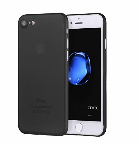 doupi UltraSlim Hülle kompatibel für iPhone SE (2022) / iPhone 8/7 (4,7 Zoll), Ultra Dünn Fein Matt Oberfläche Handyhülle Cover Bumper Schutz Schale Hard Case Design Schutzhülle, schwarz