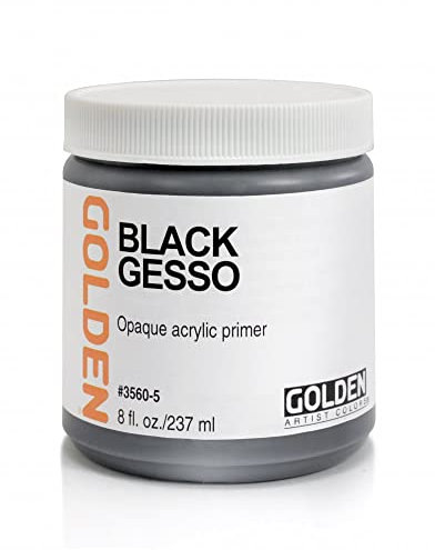 Golden Vaso Gesso nero acrilico dorato, 8oz