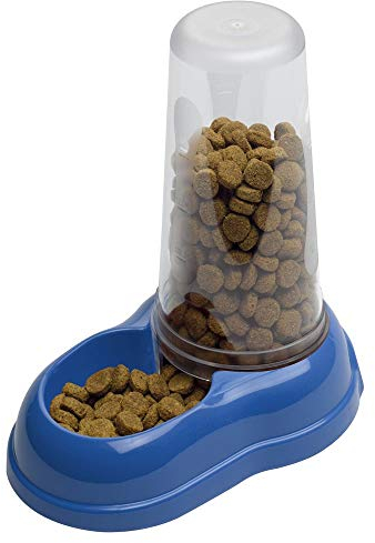 Ferplast Distributeur de nourriture ou d'eau pour chiens et chats AZIMUT 1500, Distributeur de nourriture sèche 1,5 litre, fond antidérapant, 16,5 x 25 x h 24,5 cm, Bleu