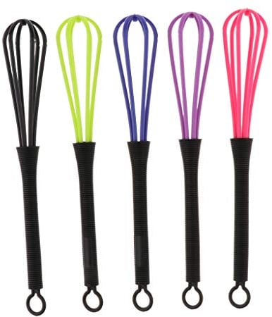 5pcs Plastic Salon Hair Color Dye Cream Whisk Mixer Stirrer Random Colors