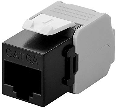 Goobay 90692 Keystone Module, RJ45, CAT 6a, UTP, Black
