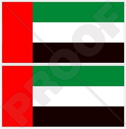 Vinyl-Aufkleber für Stoßstangen, Motiv: Flagge der Vereinigten Arabischen Emirate, Abu Dhabi, 75 mm, 2 Stück