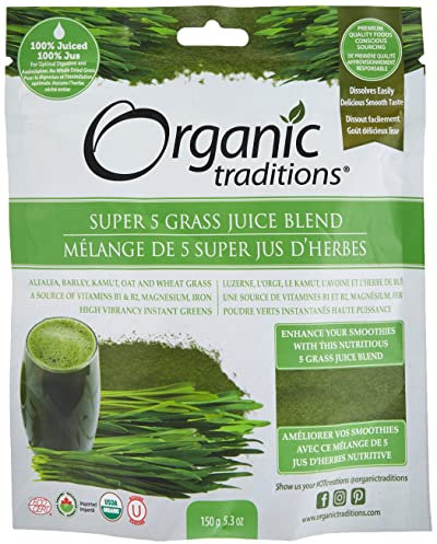 Organic Tradition Super 5 Grass Juice Blend 150g