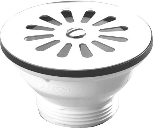 Nicoll 92937 Bonde evier 1 bac Grille INOX d84 5651 0204005, Blanc