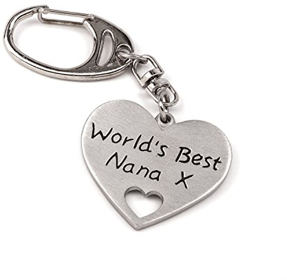 Nana/Oma Schlüsselanhänger – Mit Aufschrift „Worlds Best Nana“, Schlüsselanhänger aus Metall