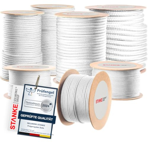 Seilwerk STANKE Polypropylenseil 10mm 20m Weiß - Tomatenpflanzen Aufhängeseil - Seil für Landwirtschaft, Gartenbau - Reißfeste Bauschnur, Reepschnur