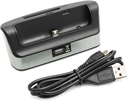 System-S USB Dockingstation Tischlader Cradle Dock mit Extraladeslot für 2. Akku Station für Samsung Galaxy Note Edge
