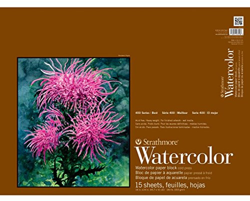 Strathmore 400 Series Watercolor Block, Cold Press, 18x24 Bound (4 sides), 15 Sheets/Block