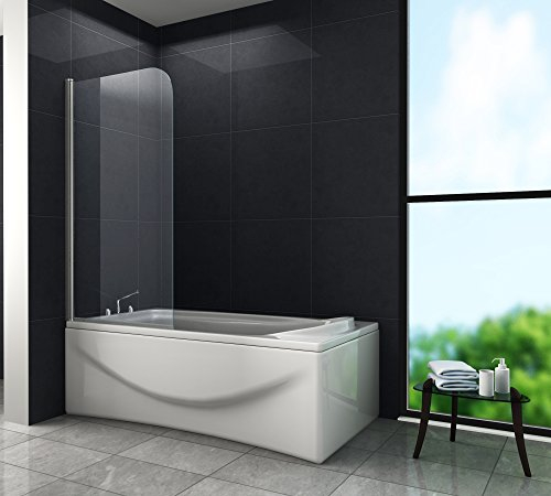 Glasdeals Duschtrennwand WELLNESS 80 x 140 (Badewanne) aus Aluminium in Chrome