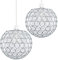 MiniSun | Modern Chrome Globe Ceiling Light Shades with Acrylic Crystal Effect Jewels | Pendant Lights, Home Décor & Improvement Essential | Set of 2 | 180cm Shade Width
