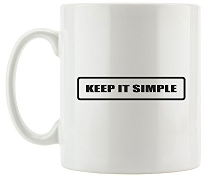 Pixxprint J.Roxx Keep it Simple Fun Tasse, ca. 300ml Fassungsvermögen, Keramik Weiß, Spülmaschinenfest