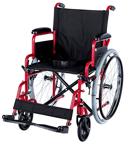 Manueller Rollstuhl Dynamic Sitzbreite 46 cm Falt-Rollstuhl faltbar von Romed (rot)