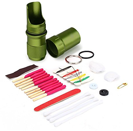 Yosoo Étui étanche Conteneur Capsule Joint Support pour Bouteille de Survie EDC Boîte à Outils pour extérieur randonnée Voyage d'urgence Vert