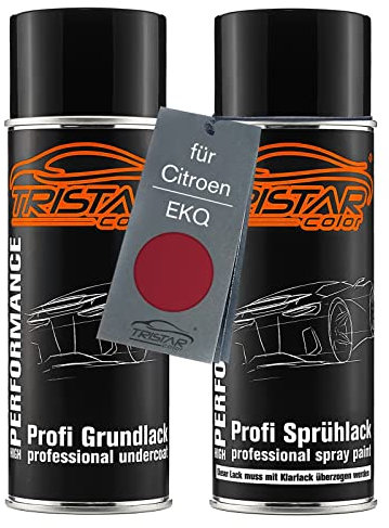 TRISTARcolor Peinture voiture Kit bombes de peinture pour Citroen EKQ Rouge Lucifer Perol. / Rojo Lucifer Per. Peinture de fond peinture de base aérosol 400 ml