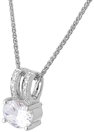 Orphelia Damen-Anhänger met kette 925 Silber rhodiniert Zirkonia weiß Brillantschliff-ZH-7122