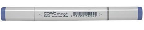 COPIC Sketch Marker Typ BV - 34, Bluebell, professioneller Pinselmarker, mit einer Super-Brush-Spitze und einer Medium-Broad-Spitze