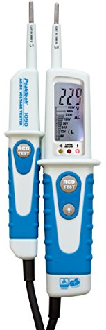 PeakTech P 1090 – Digitaler 2-poliger Spannungsprüfer mit LCD-Display – Spannungsmesser IP64 Schutz vor Staub & Spritzwasser – TÜV/GS geprüfter Spannungs- und Durchgangsprüfer von 6-690V, CAT III 690V