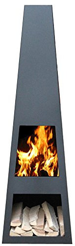 Vilos Gartenkamin 37x37x122 cm. Schwarz