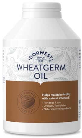 Dorwest Herbs Wheatgerm Oil Capsules for Dogs and Cats 500 Capsules