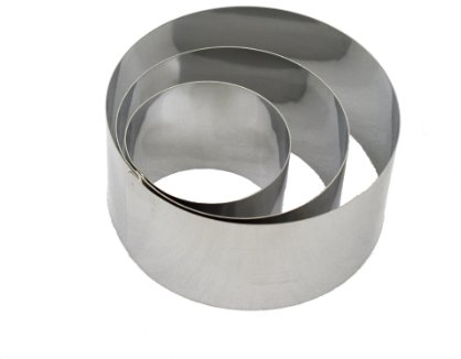 LARES Dessertring/Tortenring mit Ausdrückhilfe - Durchmesser: ca. 5cm, Höhe: ca. 4,5cm - aus Edelstahl - Made in Germany