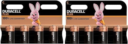 Duracell MN1400 Plus Power Alkaline C Size Batteries (Pack of 8)