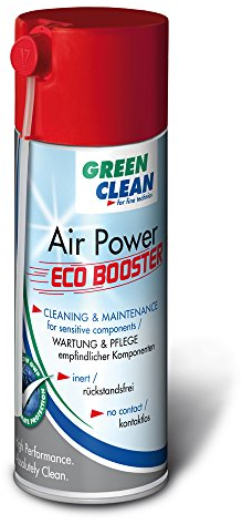 Green Clean G-2044 Air Power Eco Booster Airduster 400ml weiß Druckluftdose, Reinigungs Spray Cleaner | Druckluftreiniger Für Die Reinigung Von Tastatur, Computer, Kamera, Handy, Weiss