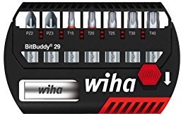 Wiha Bit Set BitBuddy® MaxxTor 29er® gemischt 8-tlg. 1/4 (36923), Bithalter, Set, Öffnen per Knopfdruck, schneller Bitwechsel, passt in die Hosentasche