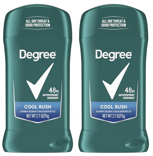 Degree Men Original Antiperspirant Deodorant Cool Rush Twin Pack 48-Hour Sweat & Odor Protection Antiperspirant For Men 2.7 oz