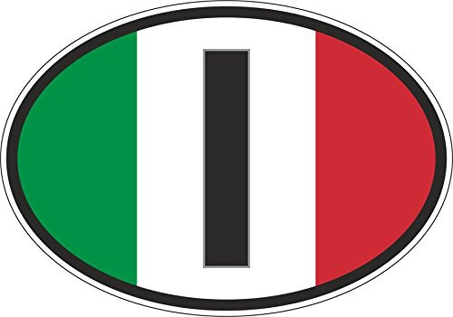 Akachafactory Autocollant Sticker Oval Voiture Moto I Italie Drapeau Italien Flag