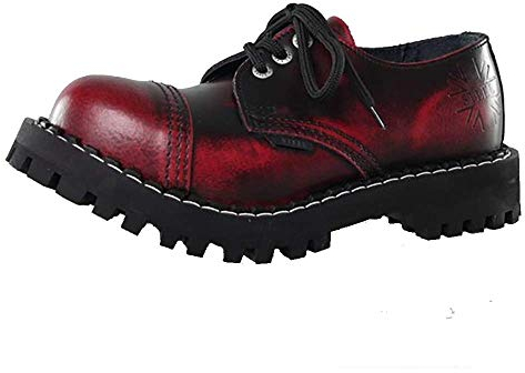 Steels 3 Loch Boots Burgund Rub Off, Grösse 44
