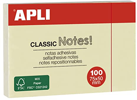 APLI 2 Stück Notizblock 50 x 75 Standard-Pack