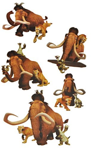 alles-meine.de GmbH 5 TLG. Set Wandtattoo/Fensterbild - Ice Age Manni Dinosaurier Sid selbstklebend Saurier Wandsticker Dinos