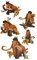 alles-meine.de GmbH 5 TLG. Set Wandtattoo/Fensterbild - Ice Age Manni Dinosaurier Sid selbstklebend Saurier Wandsticker Dinos