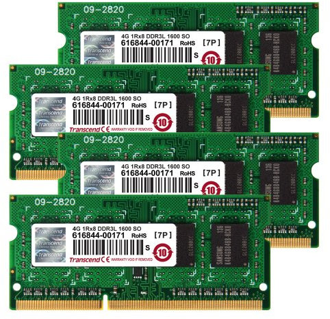 Transcend JetMemory TS16GJMA584H DDR3-RAM Kit 16GB (4x 4GB, 1600MHz, CL11) for Apple iMac