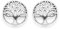 Heather Needham Sterling Silver Yggdrasil Life Tree Earrings - Yggdrasil stud earrings - Size: 12mm - .Branded Gift Box. 5297