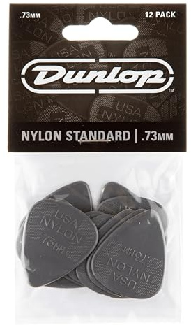 JIM DUNLOP 44P.73 Nylon Standard, mittelgrau, 0,73 mm, 12 Stück pro Spielerpackung