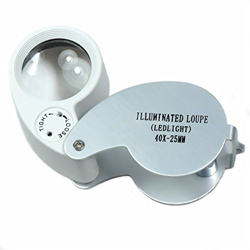 Goliton LED Juweliere Lupe 10 x 25 mm Glas Schmuck Lupe Punch Auge