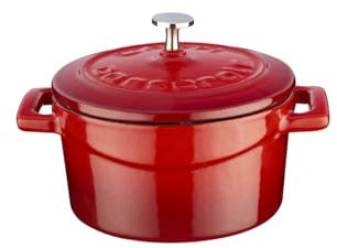 Lava Cookware LV y TC 10 K1 Mini Casserole Redondas, diámetro 10 cm, Hierro Fundido, Color Rojo