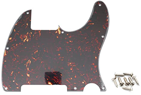 Musiclily 8 Löcher Schlagbrett Pickguard für Fender USA/Mexican Telecaster Esquire E-Gitarre,4 lagig Tortoise Shell