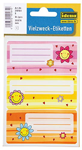 Idena 310164 Buchetiketten, 3 Bogen, 35 x 76 mm, farbig